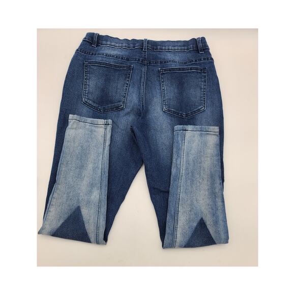 Venus Women Sz 12 Two-Tone Denim Skinny Jeans Curve-Enhancing Contoured Seams - Picture 3 of 6